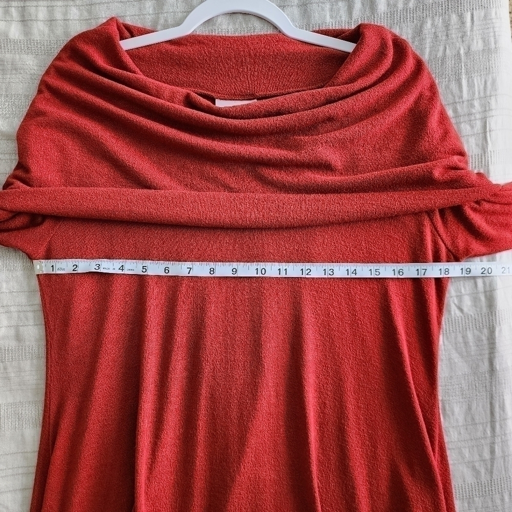 Soft Surroundings Bcall Cowl Neck Tunic Top Lagenlook Dark Red Medium - Picture 10 of 11